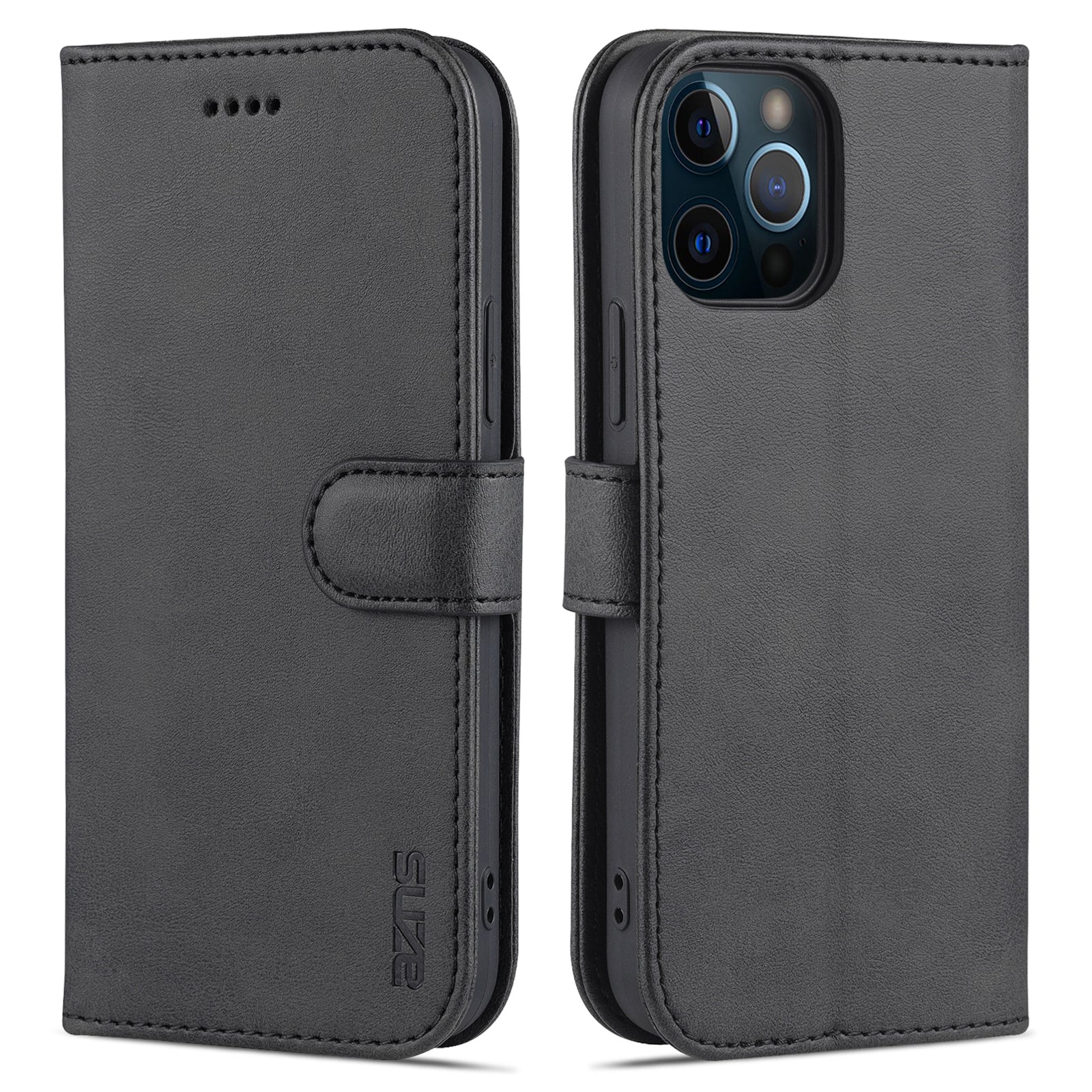AZNS Leather Folio Flip Wallet Stand Design Perfect Protection Phone Shell for iPhone 13 Pro Max 6.7 inch
