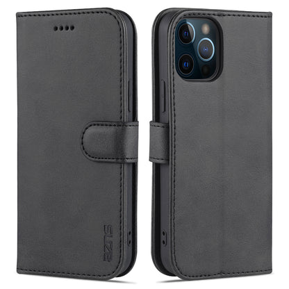 AZNS Leather Folio Flip Wallet Stand Design Perfect Protection Phone Shell for iPhone 13 Pro Max 6.7 inch