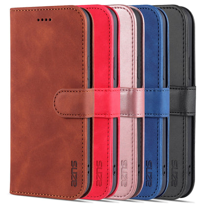 AZNS Leather Folio Flip Wallet Stand Design Perfect Protection Phone Shell for iPhone 13 Pro Max 6.7 inch