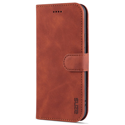 AZNS Leather Folio Flip Wallet Stand Design Perfect Protection Phone Shell for iPhone 13 Pro Max 6.7 inch