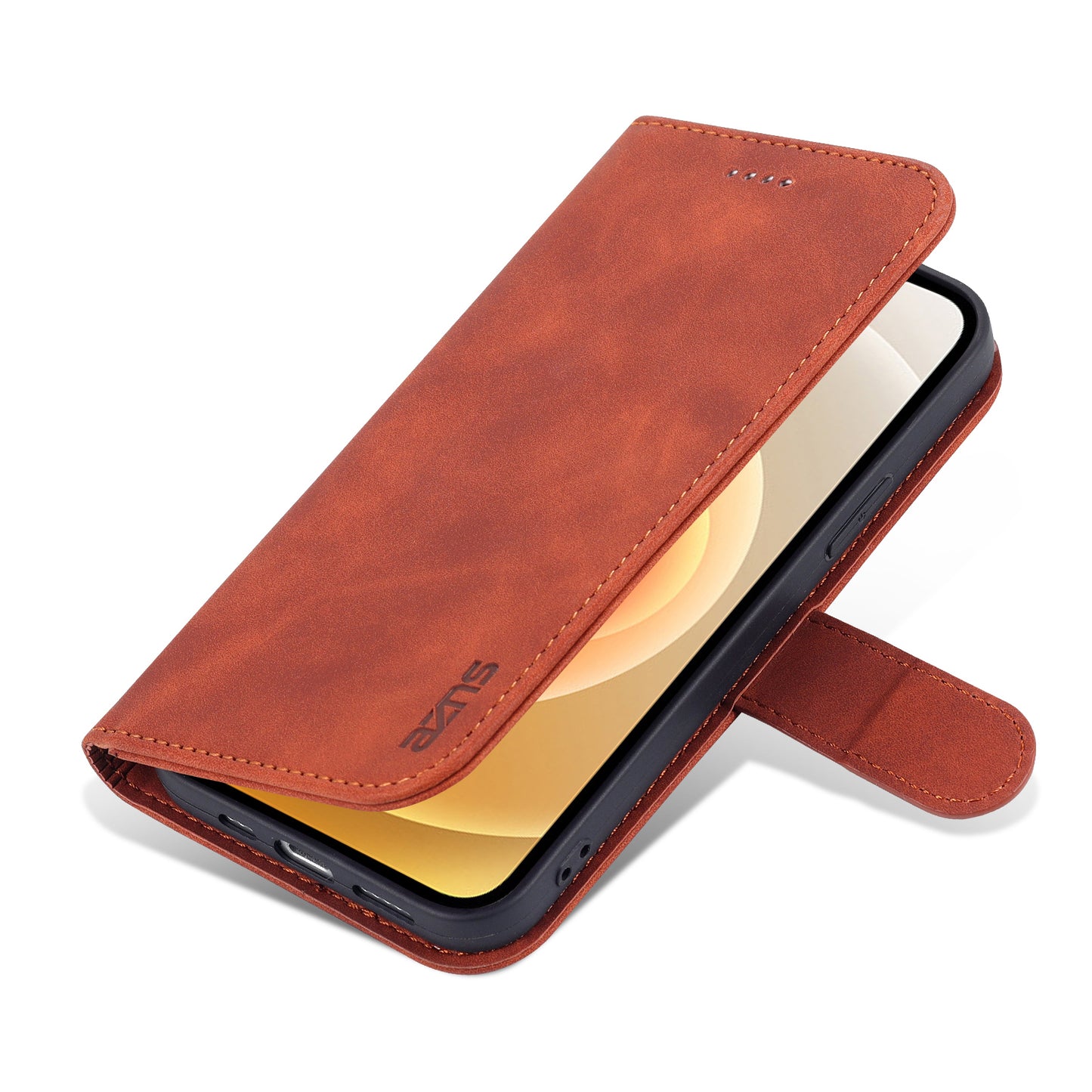 AZNS Leather Folio Flip Wallet Stand Design Perfect Protection Phone Shell for iPhone 13 Pro Max 6.7 inch