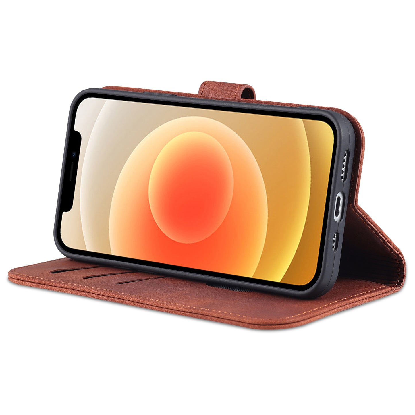 AZNS Leather Folio Flip Wallet Stand Design Perfect Protection Phone Shell for iPhone 13 Pro Max 6.7 inch