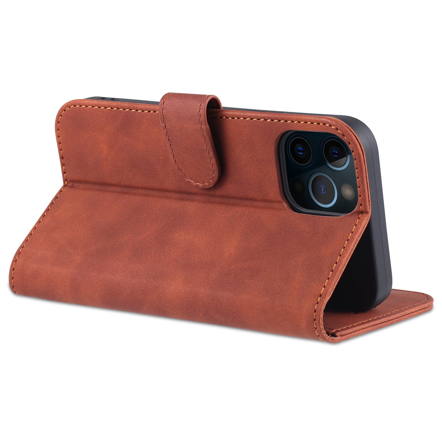 AZNS Leather Folio Flip Wallet Stand Design Perfect Protection Phone Shell for iPhone 13 Pro Max 6.7 inch