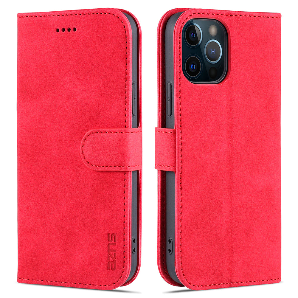 AZNS Leather Folio Flip Wallet Stand Design Perfect Protection Phone Shell for iPhone 13 Pro Max 6.7 inch