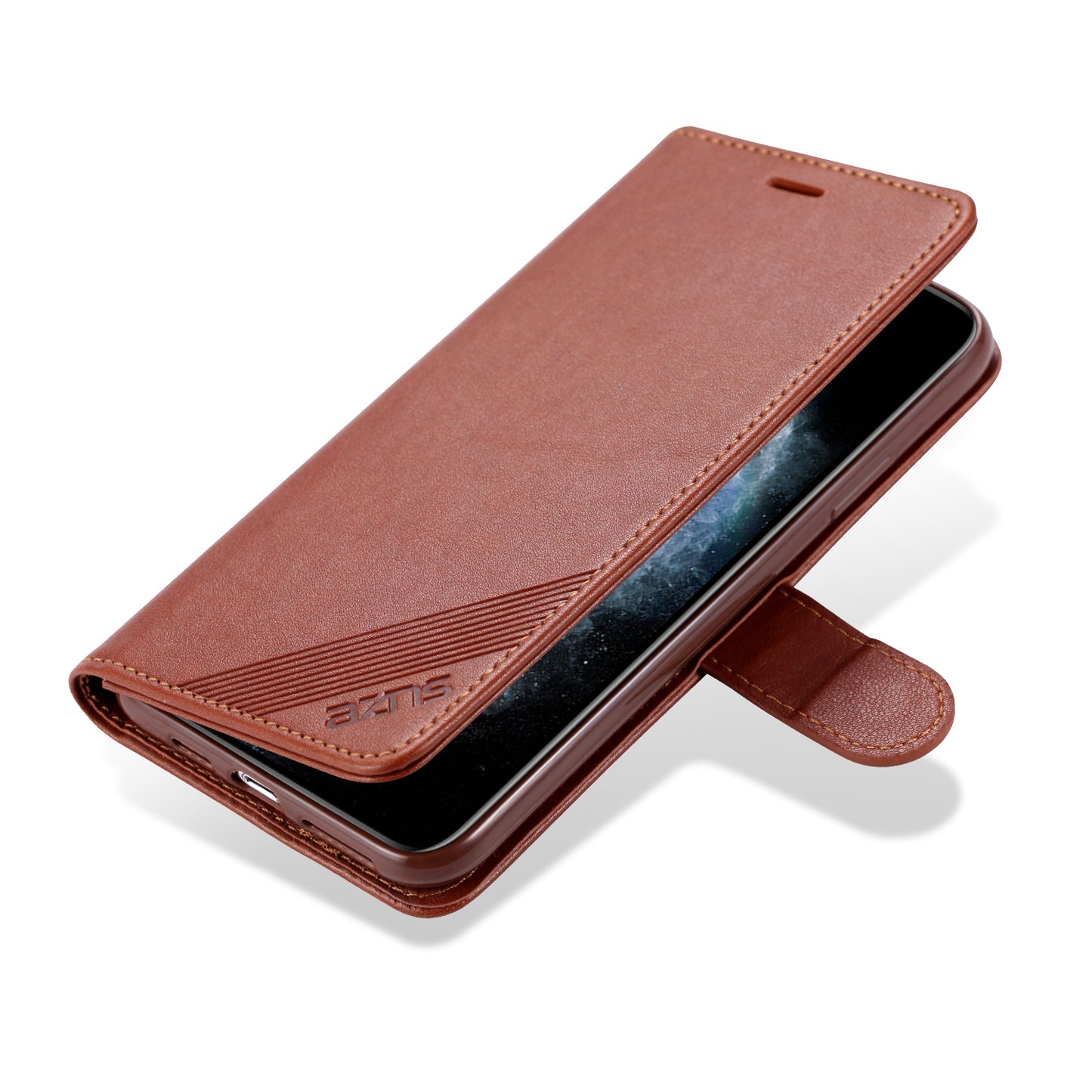 AZNS PU Leather Drop Resistant with Wallet Holder Design Mobile Phone Case for iPhone 13 Pro Max 6.7 inch