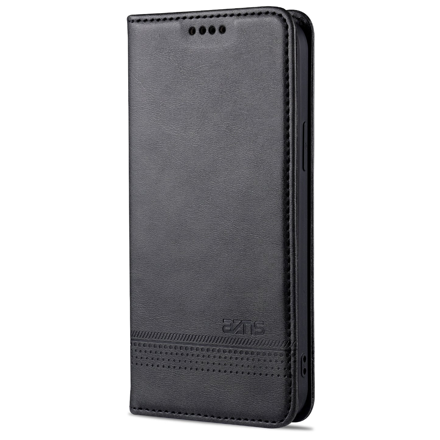 AZNS Shockproof Auto-absorbed Wallet Design PU Leather Folio Flip Phone Cover for iPhone 13 Pro 6.1 inch