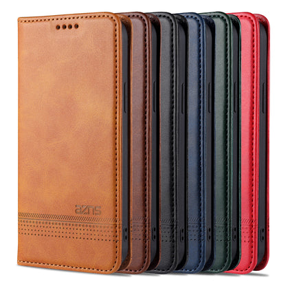 AZNS Shockproof Auto-absorbed Wallet Design PU Leather Folio Flip Phone Cover for iPhone 13 Pro 6.1 inch