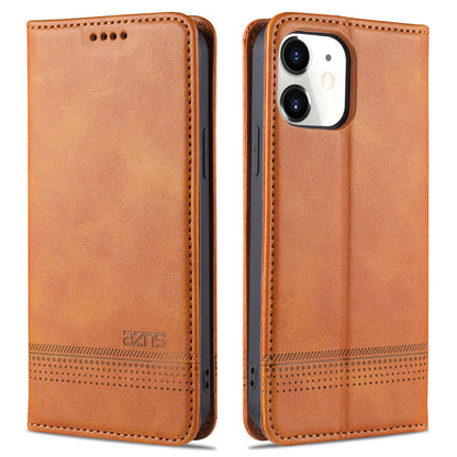 AZNS Shockproof Auto-absorbed Wallet Design PU Leather Folio Flip Phone Cover for iPhone 13 Pro 6.1 inch