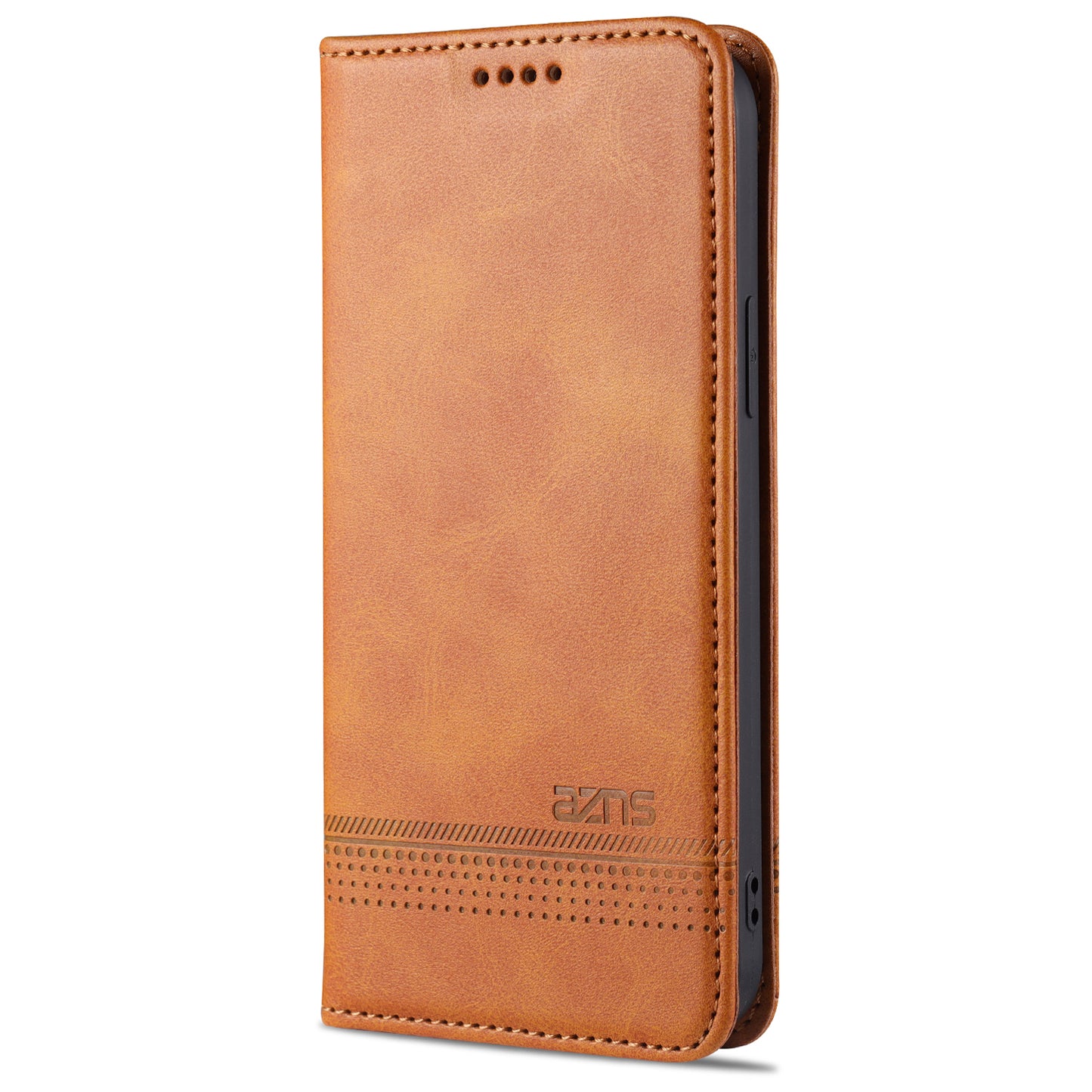AZNS Shockproof Auto-absorbed Wallet Design PU Leather Folio Flip Phone Cover for iPhone 13 Pro 6.1 inch