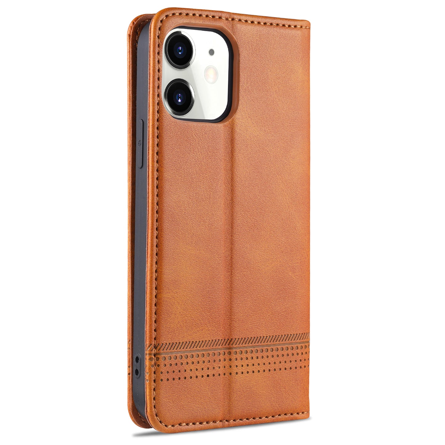 AZNS Shockproof Auto-absorbed Wallet Design PU Leather Folio Flip Phone Cover for iPhone 13 Pro 6.1 inch