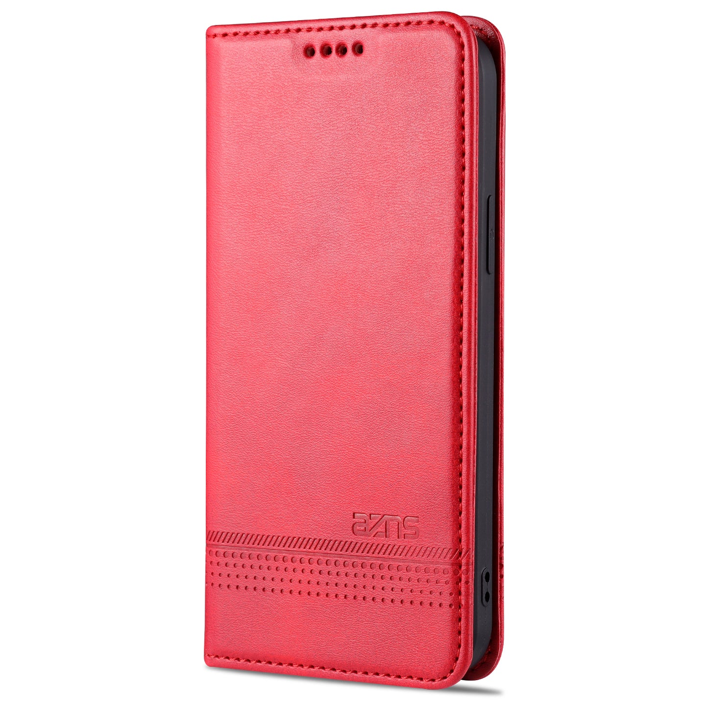 AZNS Shockproof Auto-absorbed Wallet Design PU Leather Folio Flip Phone Cover for iPhone 13 Pro 6.1 inch