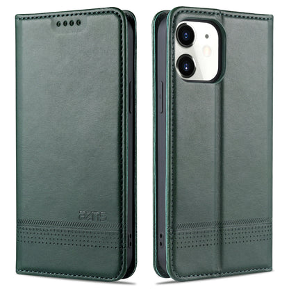 AZNS Shockproof Auto-absorbed Wallet Design PU Leather Folio Flip Phone Cover for iPhone 13 Pro 6.1 inch