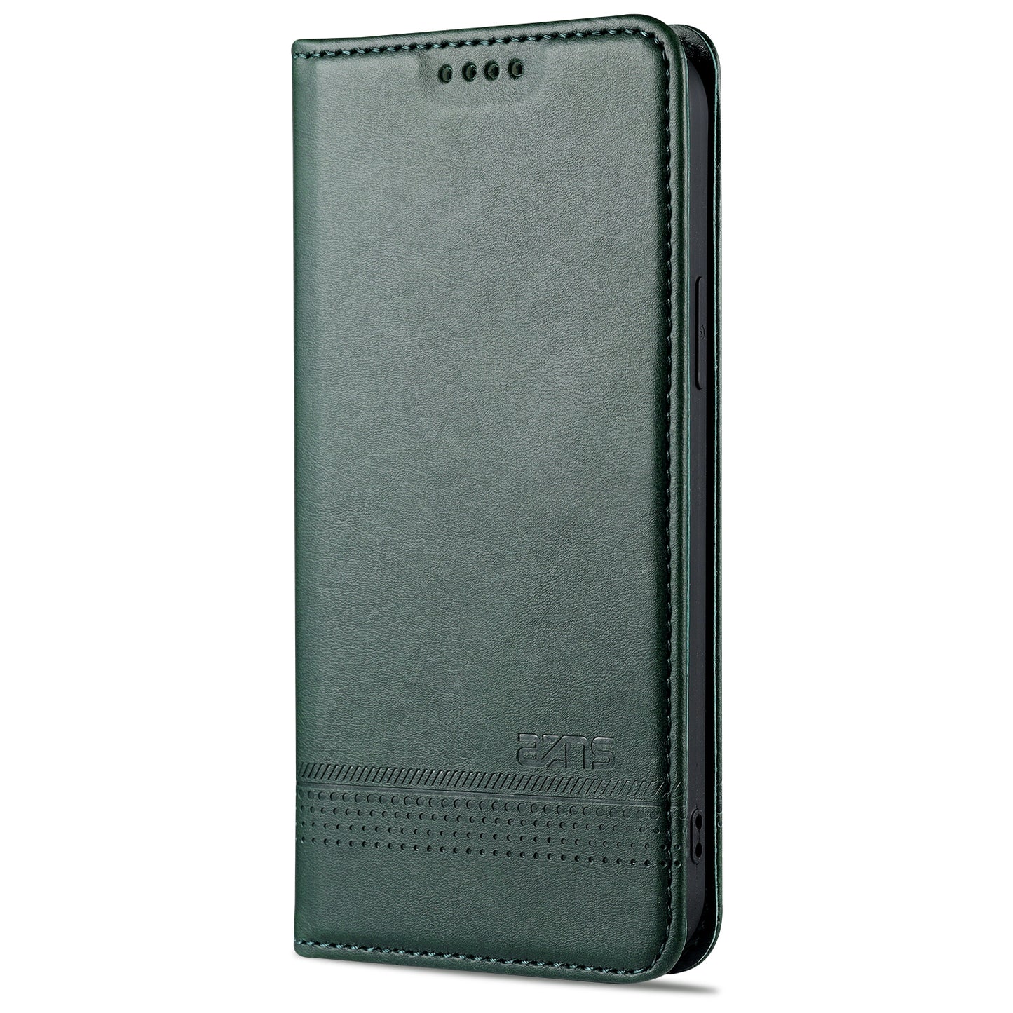 AZNS Shockproof Auto-absorbed Wallet Design PU Leather Folio Flip Phone Cover for iPhone 13 Pro 6.1 inch
