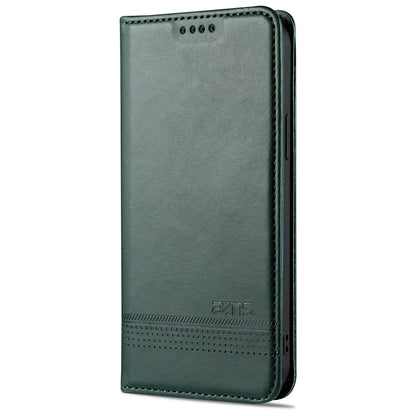 AZNS Shockproof Auto-absorbed Wallet Design PU Leather Folio Flip Phone Cover for iPhone 13 Pro 6.1 inch