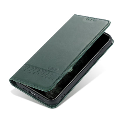 AZNS Shockproof Auto-absorbed Wallet Design PU Leather Folio Flip Phone Cover for iPhone 13 Pro 6.1 inch