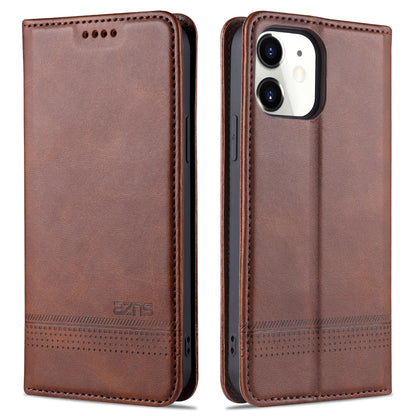 AZNS Shockproof Auto-absorbed Wallet Design PU Leather Folio Flip Phone Cover for iPhone 13 Pro 6.1 inch