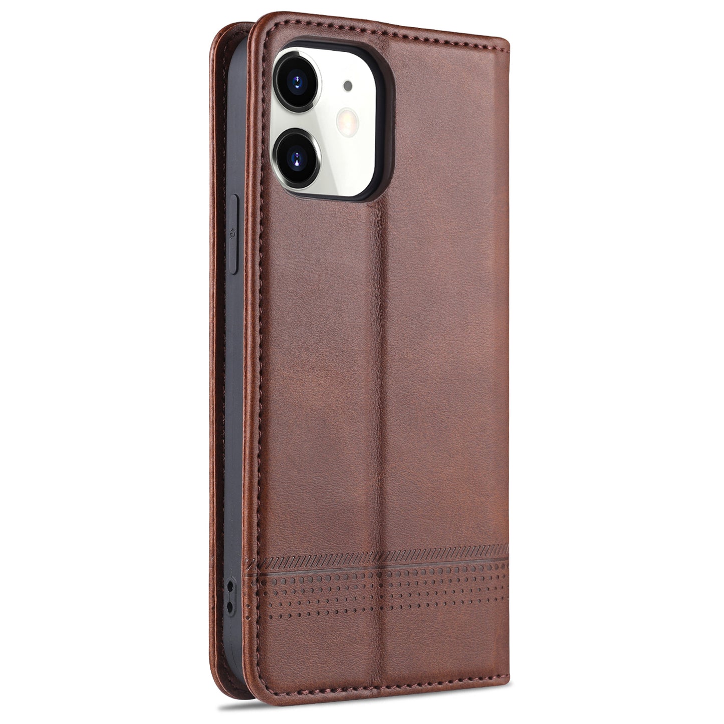 AZNS Shockproof Auto-absorbed Wallet Design PU Leather Folio Flip Phone Cover for iPhone 13 Pro 6.1 inch