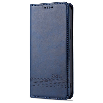 AZNS Shockproof Auto-absorbed Wallet Design PU Leather Folio Flip Phone Cover for iPhone 13 Pro 6.1 inch