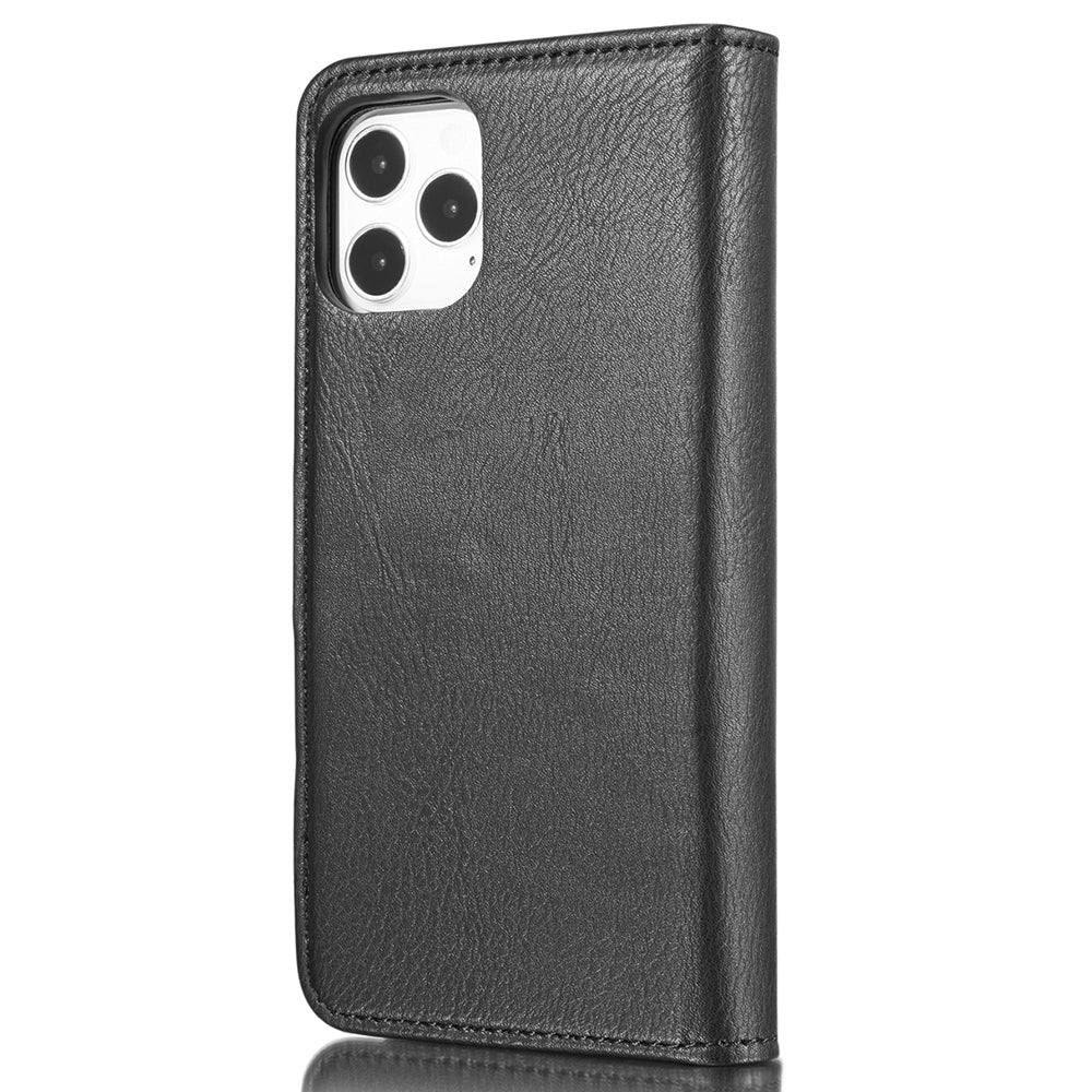 DG.MING For iPhone 13 Pro 6.1 inch Drop-resistant Anti-scratch Split Leather Wallet Detachable 2-in-1 Phone Shell