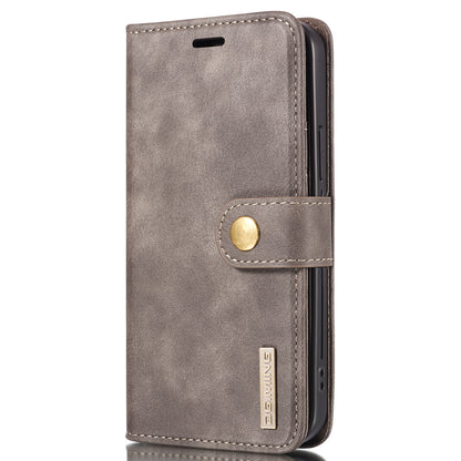 DG.MING For iPhone 13 Pro 6.1 inch Drop-resistant Anti-scratch Split Leather Wallet Detachable 2-in-1 Phone Shell