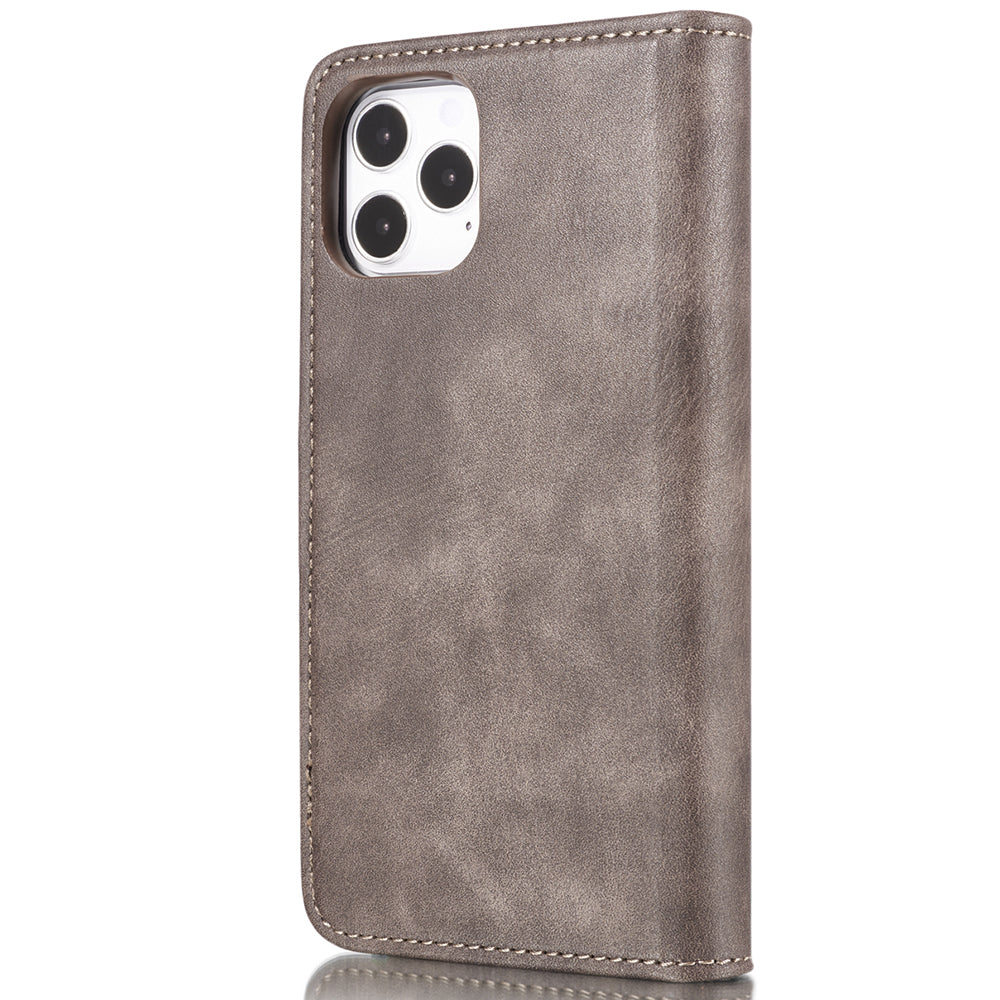 DG.MING For iPhone 13 Pro 6.1 inch Drop-resistant Anti-scratch Split Leather Wallet Detachable 2-in-1 Phone Shell