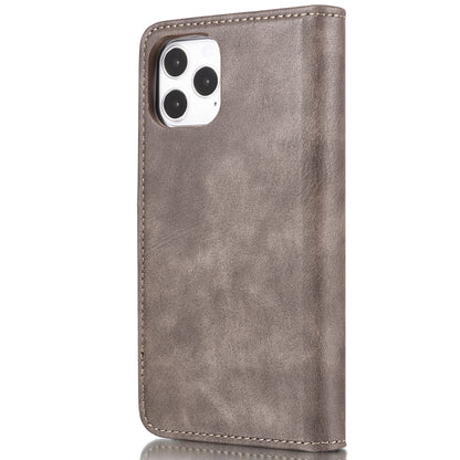 DG.MING For iPhone 13 Pro 6.1 inch Drop-resistant Anti-scratch Split Leather Wallet Detachable 2-in-1 Phone Shell