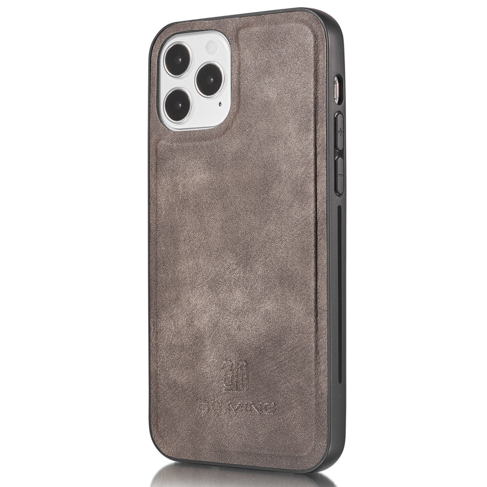 DG.MING For iPhone 13 Pro 6.1 inch Drop-resistant Anti-scratch Split Leather Wallet Detachable 2-in-1 Phone Shell