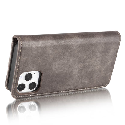 DG.MING For iPhone 13 Pro 6.1 inch Drop-resistant Anti-scratch Split Leather Wallet Detachable 2-in-1 Phone Shell