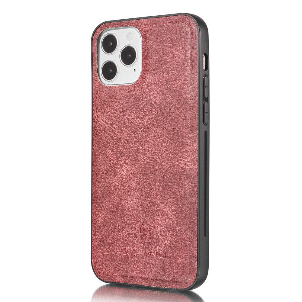 DG.MING For iPhone 13 Pro 6.1 inch Drop-resistant Anti-scratch Split Leather Wallet Detachable 2-in-1 Phone Shell