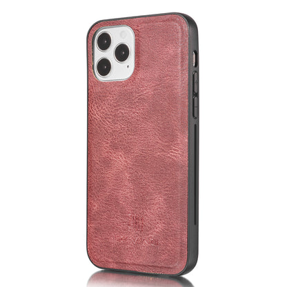 DG.MING For iPhone 13 Pro 6.1 inch Drop-resistant Anti-scratch Split Leather Wallet Detachable 2-in-1 Phone Shell