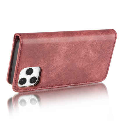 DG.MING For iPhone 13 Pro 6.1 inch Drop-resistant Anti-scratch Split Leather Wallet Detachable 2-in-1 Phone Shell