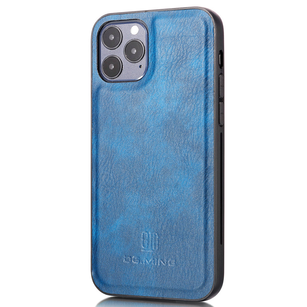 DG.MING For iPhone 13 Pro 6.1 inch Drop-resistant Anti-scratch Split Leather Wallet Detachable 2-in-1 Phone Shell