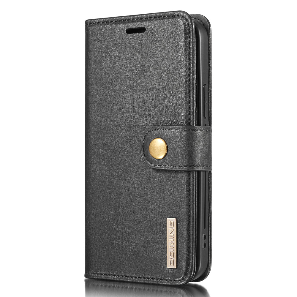 DG.MING For iPhone 13 Pro Max 6.7 inch Comfortable Hand Feeling Anti-scratch Split Leather Wallet Design Detachable 2-in-1 Phone Cover