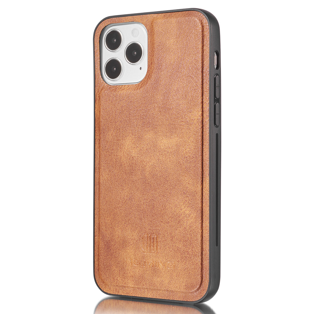DG.MING For iPhone 13 Pro Max 6.7 inch Comfortable Hand Feeling Anti-scratch Split Leather Wallet Design Detachable 2-in-1 Phone Cover