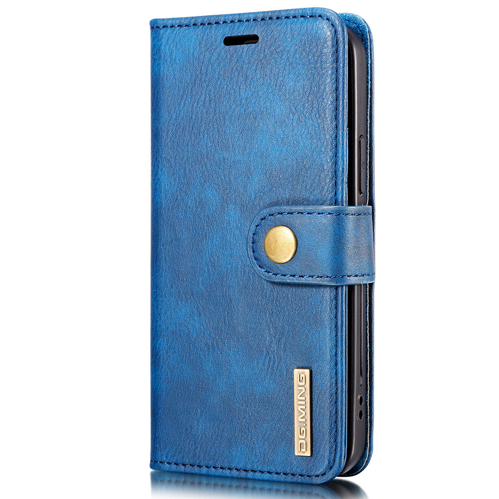 DG.MING For iPhone 13 Pro Max 6.7 inch Comfortable Hand Feeling Anti-scratch Split Leather Wallet Design Detachable 2-in-1 Phone Cover