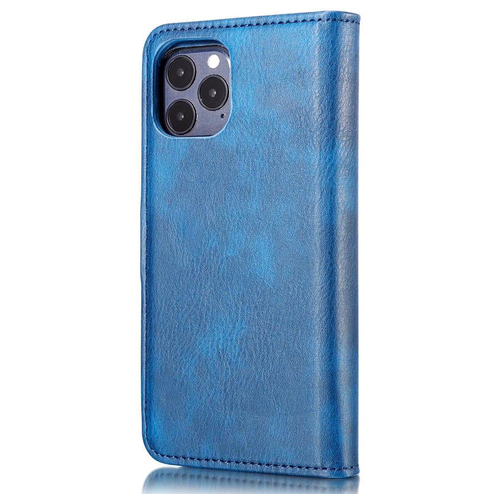 DG.MING For iPhone 13 Pro Max 6.7 inch Comfortable Hand Feeling Anti-scratch Split Leather Wallet Design Detachable 2-in-1 Phone Cover