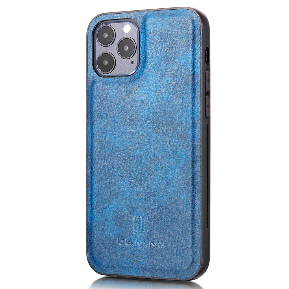 DG.MING For iPhone 13 Pro Max 6.7 inch Comfortable Hand Feeling Anti-scratch Split Leather Wallet Design Detachable 2-in-1 Phone Cover