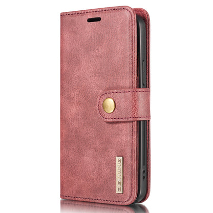 DG.MING For iPhone 13 Pro Max 6.7 inch Comfortable Hand Feeling Anti-scratch Split Leather Wallet Design Detachable 2-in-1 Phone Cover