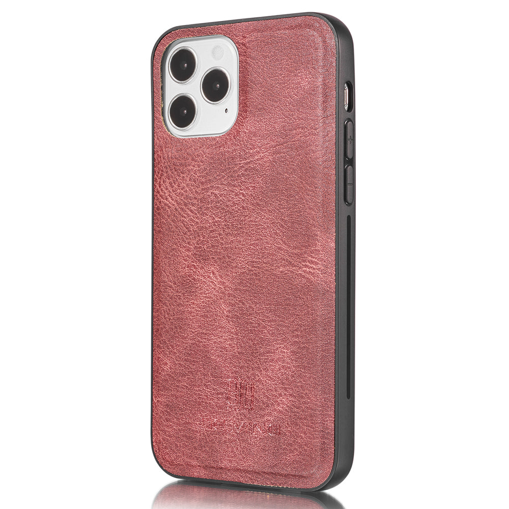 DG.MING For iPhone 13 Pro Max 6.7 inch Comfortable Hand Feeling Anti-scratch Split Leather Wallet Design Detachable 2-in-1 Phone Cover
