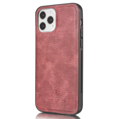 DG.MING For iPhone 13 Pro Max 6.7 inch Comfortable Hand Feeling Anti-scratch Split Leather Wallet Design Detachable 2-in-1 Phone Cover