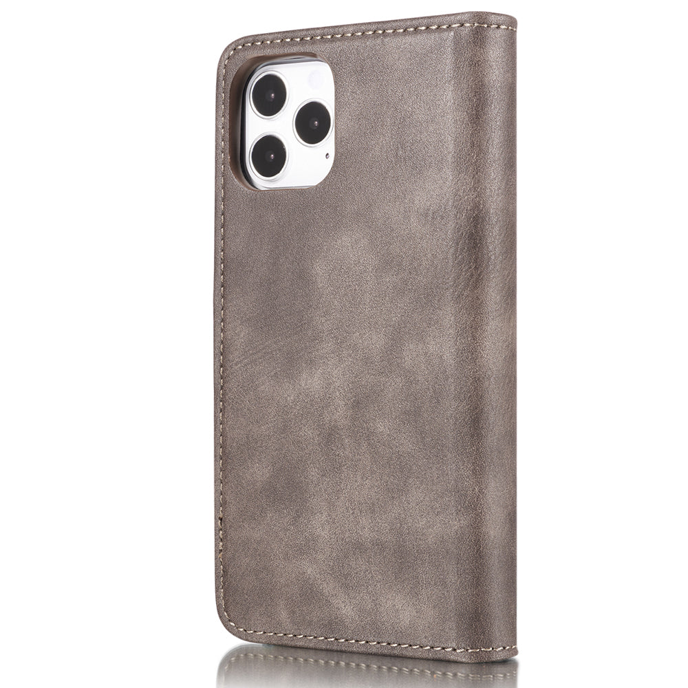 DG.MING For iPhone 13 Pro Max 6.7 inch Comfortable Hand Feeling Anti-scratch Split Leather Wallet Design Detachable 2-in-1 Phone Cover