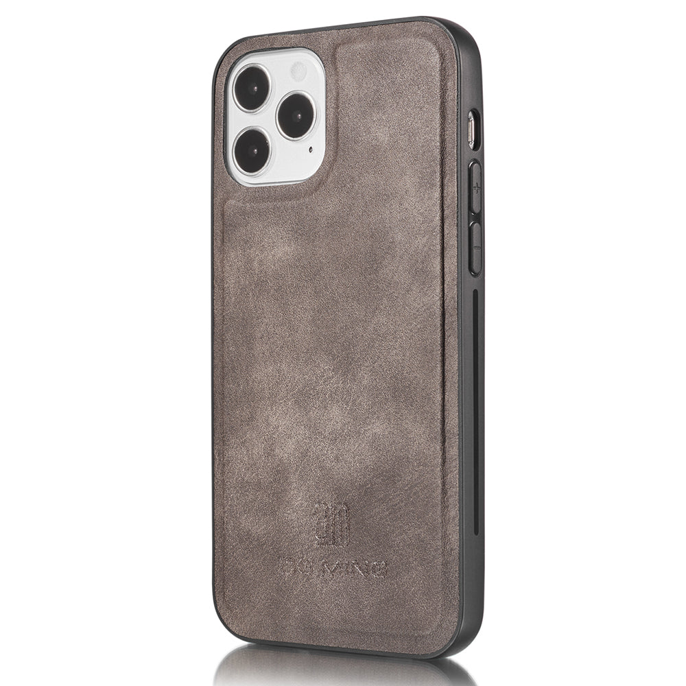 DG.MING For iPhone 13 Pro Max 6.7 inch Comfortable Hand Feeling Anti-scratch Split Leather Wallet Design Detachable 2-in-1 Phone Cover