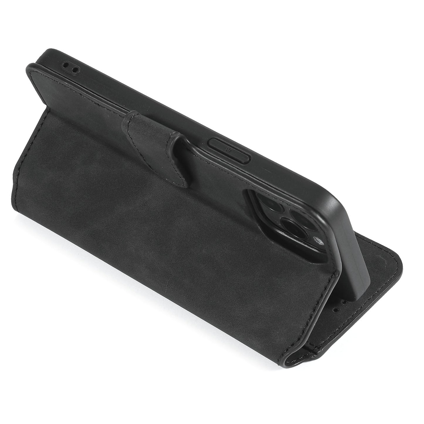 DG.MING Wallet Stand Design Retro Style Full Protection Leather Cover with Strap for iPhone 13 Pro 6.1 inch