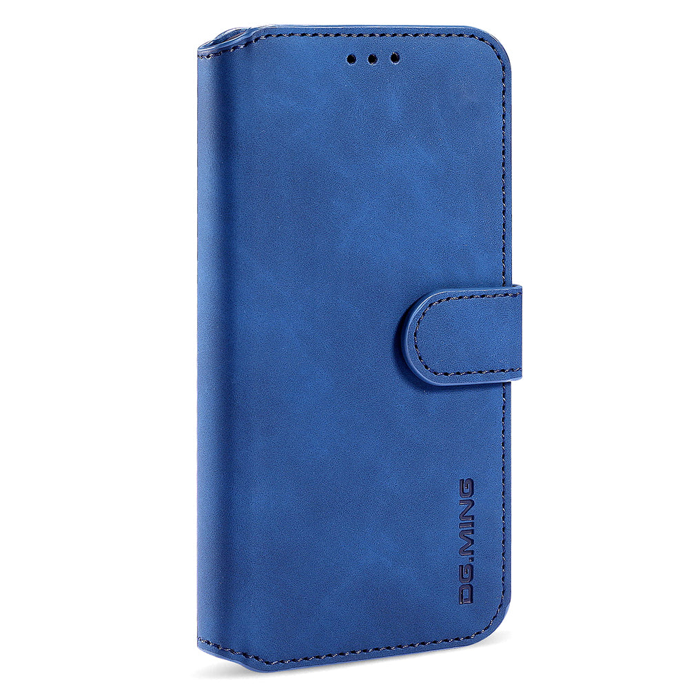 DG.MING Wallet Stand Design Retro Style Full Protection Leather Cover with Strap for iPhone 13 Pro 6.1 inch