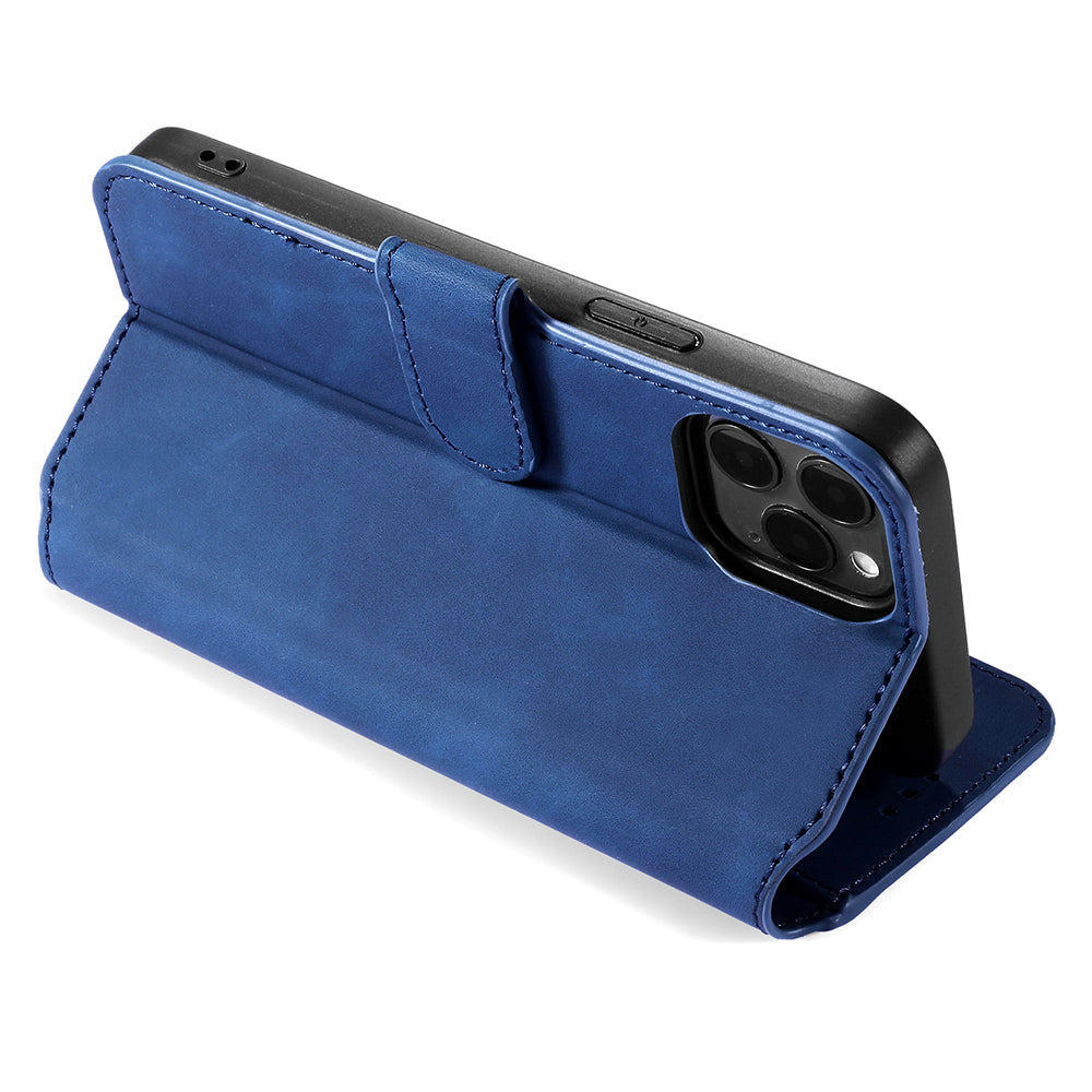 DG.MING Wallet Stand Design Retro Style Full Protection Leather Cover with Strap for iPhone 13 Pro 6.1 inch