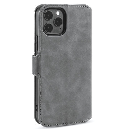 DG.MING Wallet Stand Design Retro Style Full Protection Leather Cover with Strap for iPhone 13 Pro 6.1 inch
