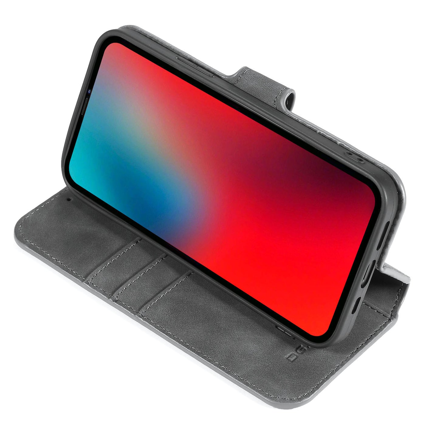 DG.MING Wallet Stand Design Retro Style Full Protection Leather Cover with Strap for iPhone 13 Pro 6.1 inch
