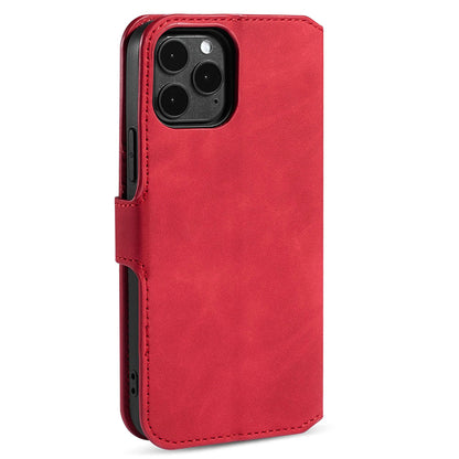 DG.MING Wallet Stand Design Retro Style Full Protection Leather Cover with Strap for iPhone 13 Pro 6.1 inch