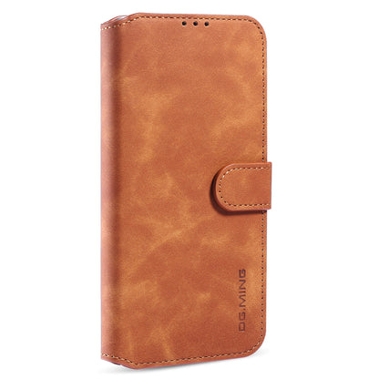 DG.MING Wallet Stand Design Retro Style Full Protection Leather Cover with Strap for iPhone 13 Pro 6.1 inch