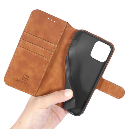 DG.MING Wallet Stand Design Retro Style Full Protection Leather Cover with Strap for iPhone 13 Pro 6.1 inch